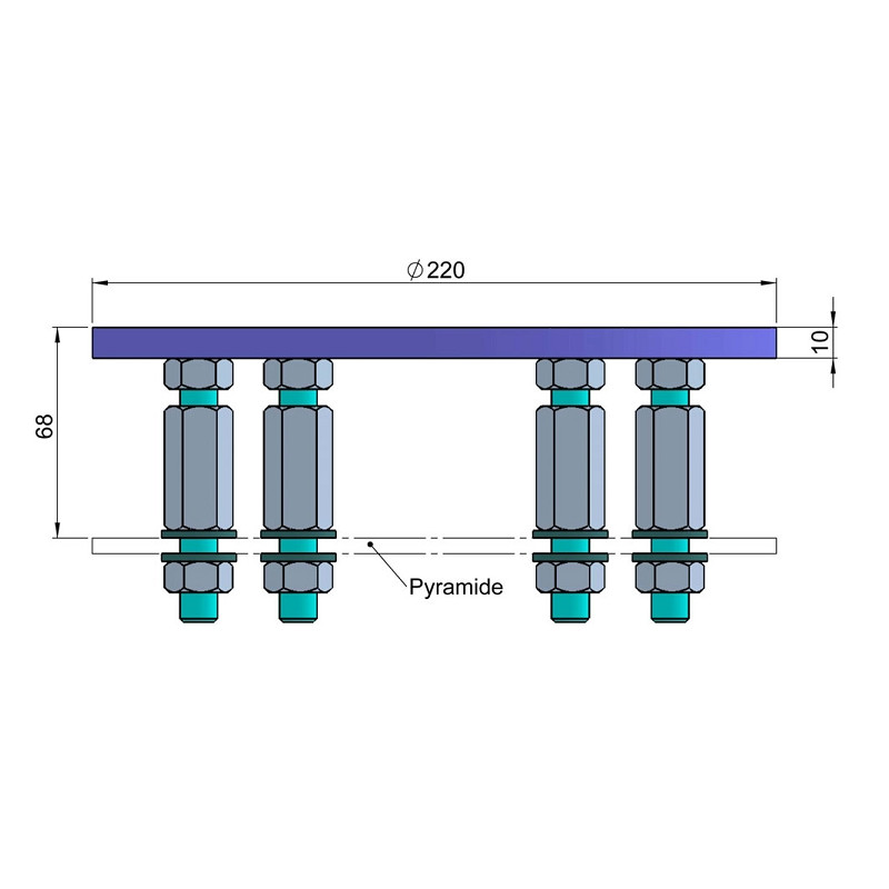 euro EMC Pied colonne d'observatoire  P200, hauteur totale 100 cm