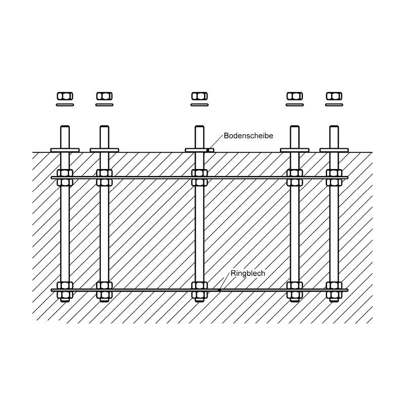 euro EMC Ensemble d'ancrage 2 pour pied colonne d'observatoire P200 avec 100 cm de hauteur totale