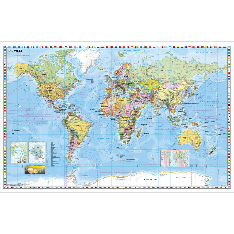 Mappemonde Stiefel Carte du monde - format géant - inscriptible et  effaçable - extrêmement résistant - anglais