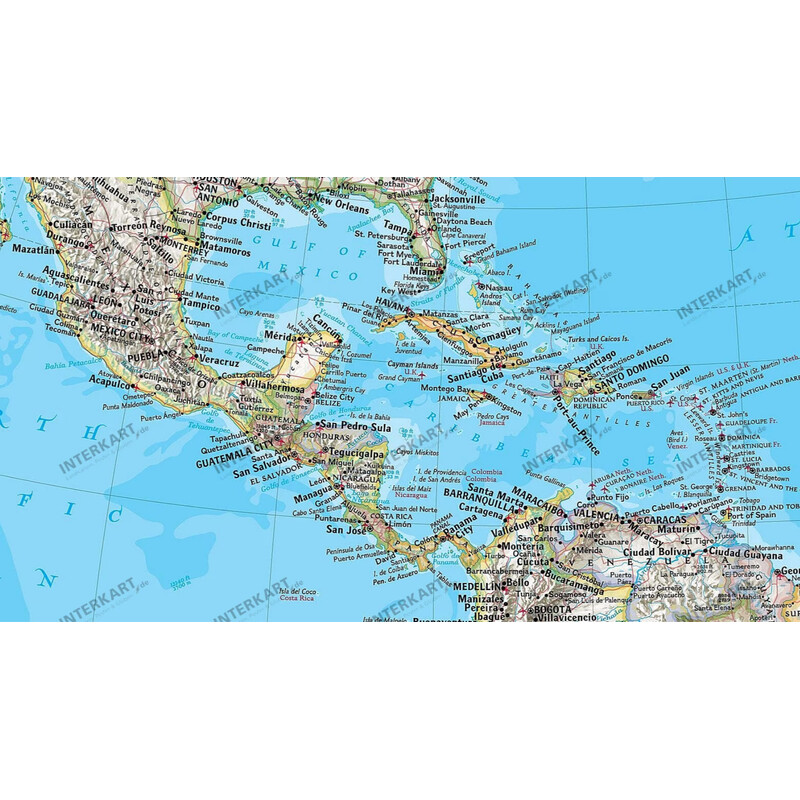 Carte des continents National Geographic Amérique du Nord et Amérique du Sud politiques (58 x 91 cm)