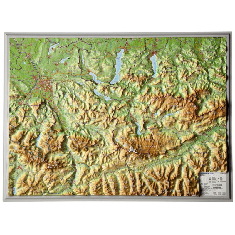 Georelief Petite carte en relief 3D du Salzkammergut