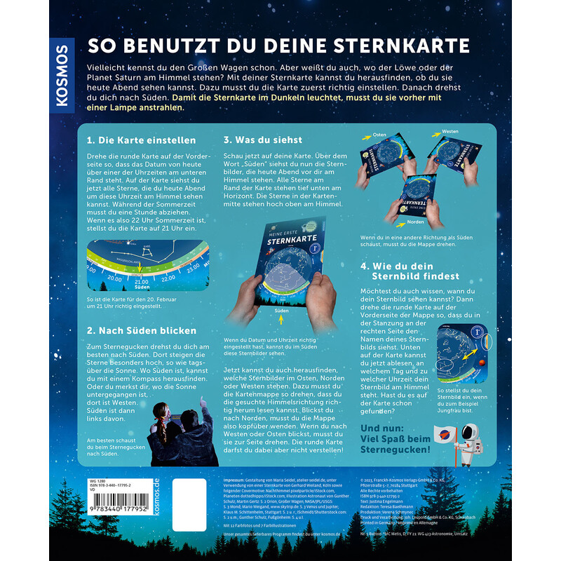 Carte du ciel Kosmos Verlag Meine erste Sternkarte