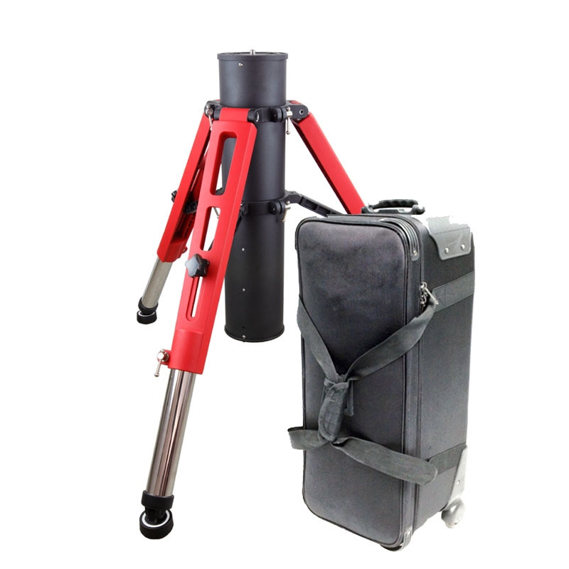 iOptron Pied colonne Tri-Pier laqué rouge avec valise trolley