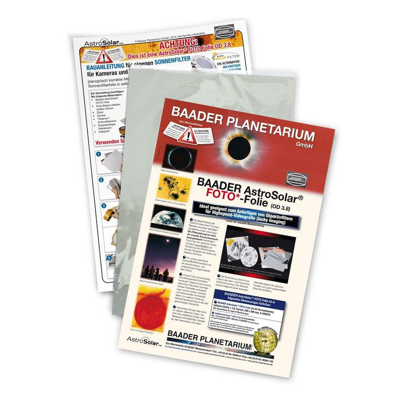 Baader Sonnenfilterfolie AstroSolar Foto OD 3.8 20x29 cm