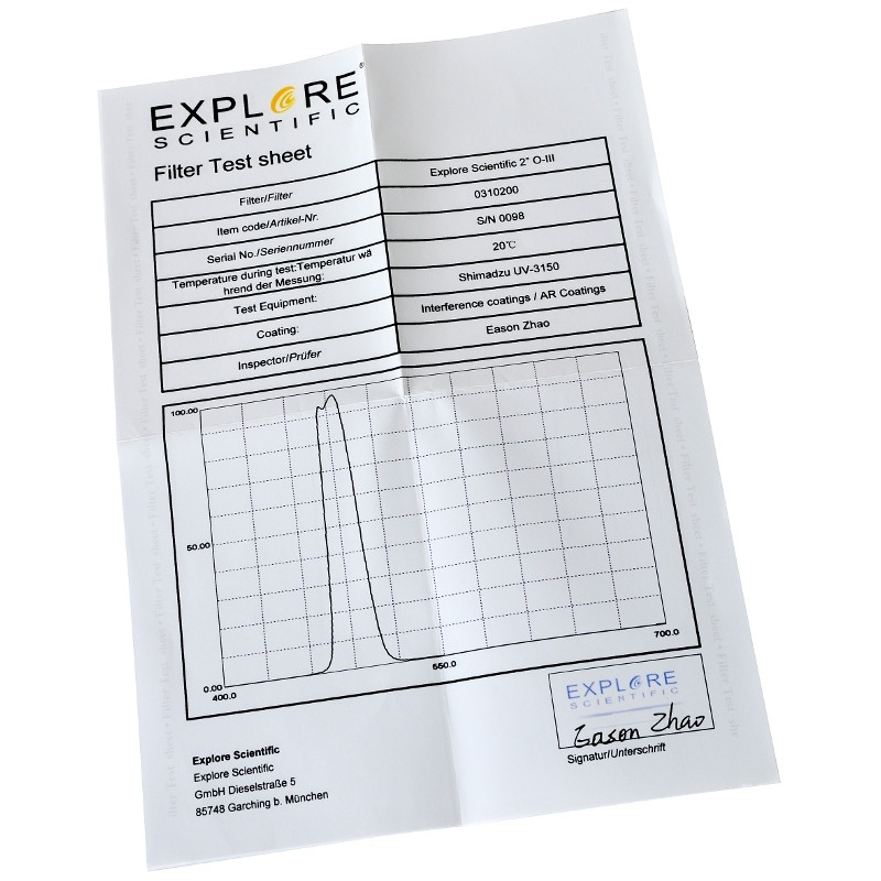 Explore Scientific Filtre OIII 2"