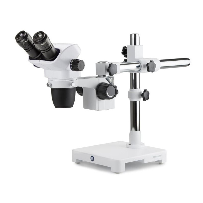 Euromex Zoom-Stereomikroskop NexiusZoom EVO, NZ.1702-U, 6,5x to 55x, überhängendes 1-Armstativ, o. Beleuchtung, bino