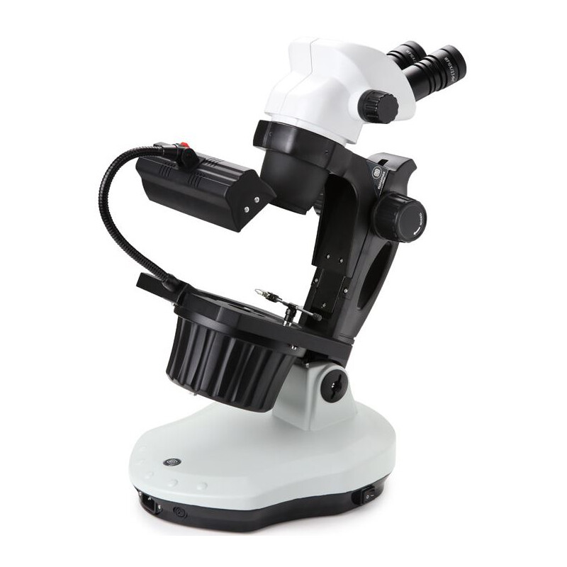 Euromex Zoom-Stereomikroskop NZ.1702-GEML, NexiusZoom, 6.5x to 55x, gemology , 30W 6V halogen transmitted, 1W LED incident illumination, bino
