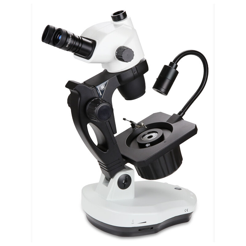 Euromex Zoom-Stereomikroskop NZ.1703-GEML, NexiusZoom Evo, 6.5x to 55x, gemology , 30W 6V halogen transmitted, 1W LED incident illumination