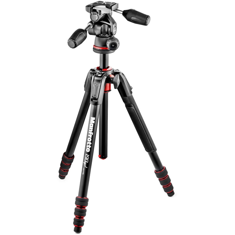 Trépied en aluminium Manfrotto MK190GOA4TB-3W avec inclinaison à trois voies