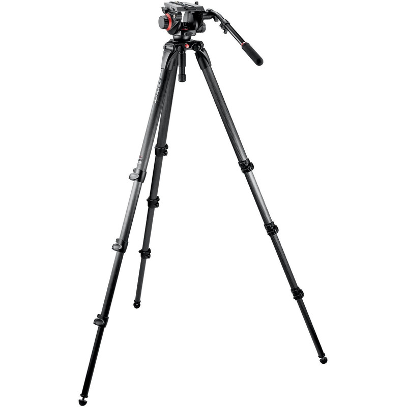 Manfrotto Carbon-Dreibeinstativ 504HD,536K mit Videoneiger und Nivellierschale