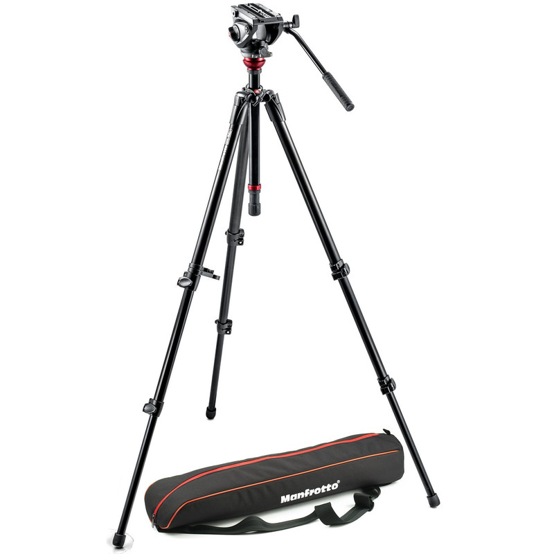 Manfrotto Aluminium-Dreibeinstativ MVH500AH,755XBK mit Videoneiger