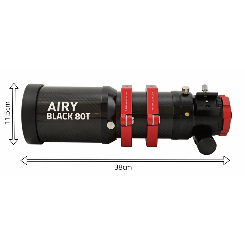 PrimaLuceLab Apochromatischer Refraktor AP 80/500 Airy Black 80T Carbon OTA