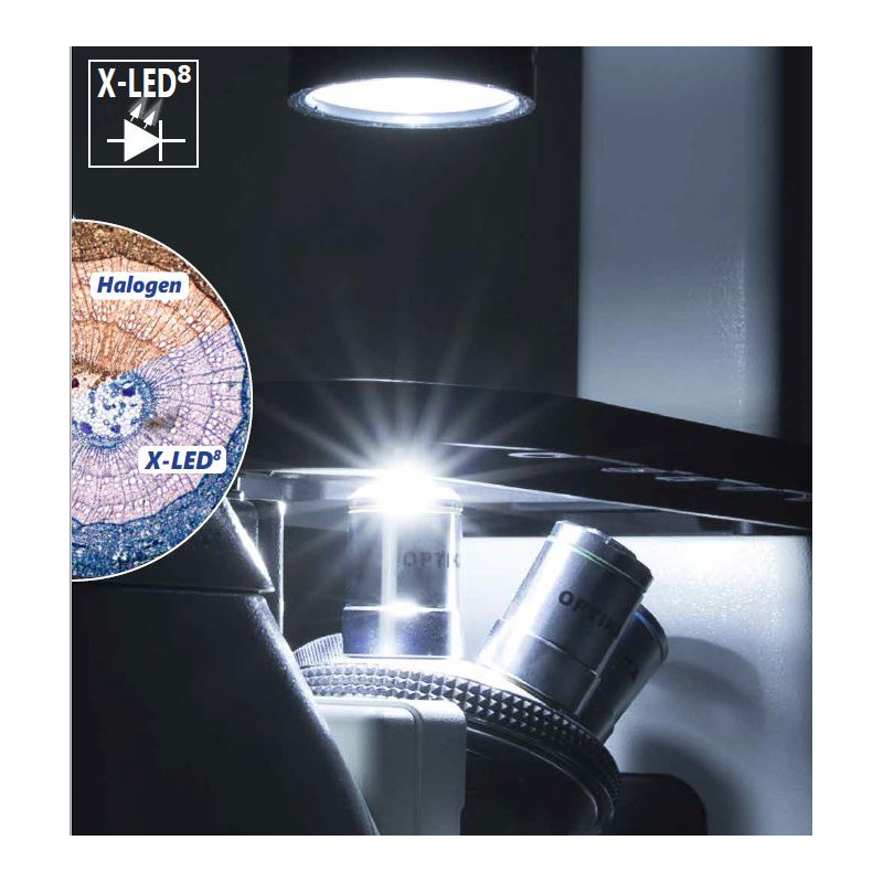 Optika Microscope IM-3FL4-UK, trino, invers, FL-HBO, Filtre B&G, IOS LWD U-PLAN F, 100x-400x, UK