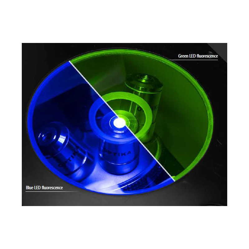 Optika Microscope IM-3FL4-UK, trino, invers, FL-HBO, Filtre B&G, IOS LWD U-PLAN F, 100x-400x, UK