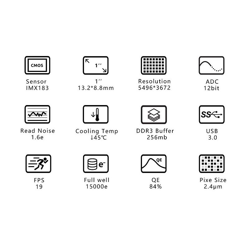 Caméra ZWO ASI 183 MM Pro Mono