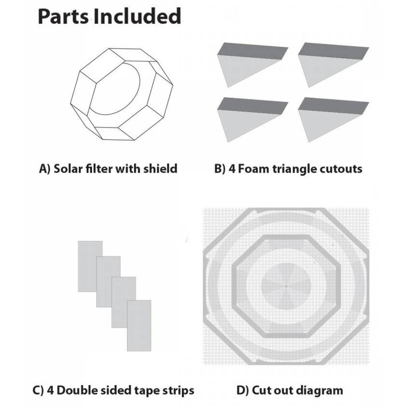 Filtres solaires Explore Scientific Sun Catcher pare soleil pour télescopes 150-160 mm Newton