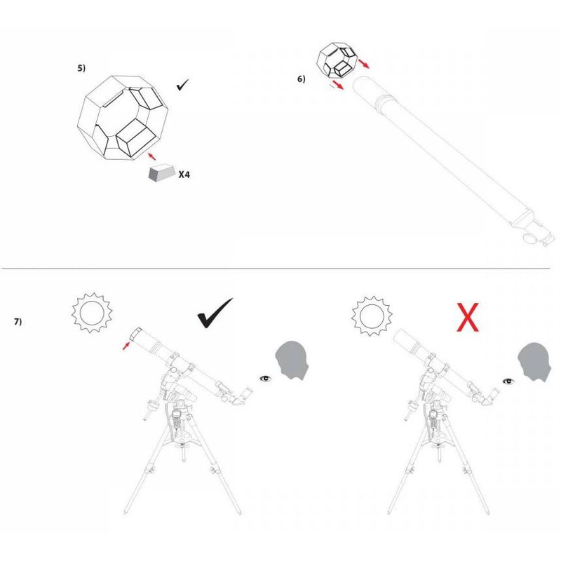 Filtres solaires Explore Scientific Sun Catcher pare soleil pour lunettes 150-160 mm et télescopes 203 mm (8") SC