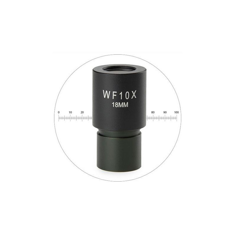 Euromex Oculaire HWF 10x / 18 mm, avec échelle micrométrique, EC.6010-M (EcoBlue)