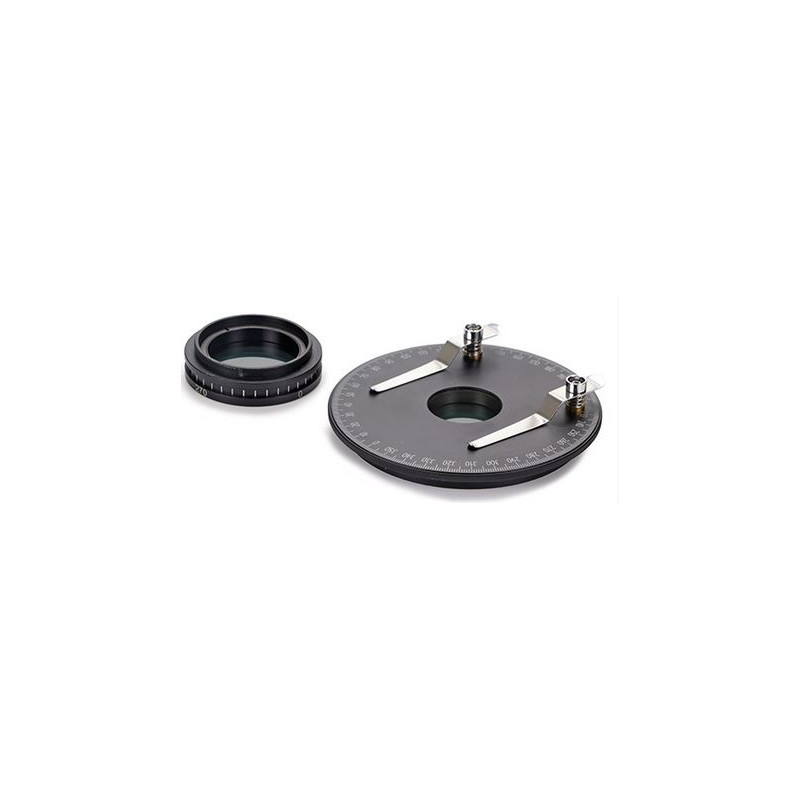 Euromex Kit de polarisation, platine ronde, filtre de polarisation intégré, analyseur à visser, SB.9520 (StereoBlue)