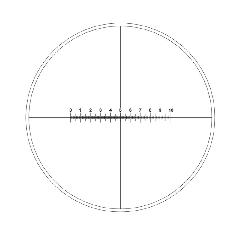 Motic Réticule avec échelle (10 mm en 100 parties) et réticule (Ø 19 mm)