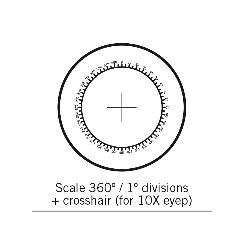 Motic Mikrometerstrichplatte Strichplatte 360°/1°, Ø 25mm, nur f. 10X (SMZ-161)