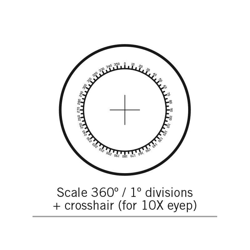 Motic Réticule rapporteur 360°/1°, Ø 25mm, seulement pour 10X (SMZ-161)
