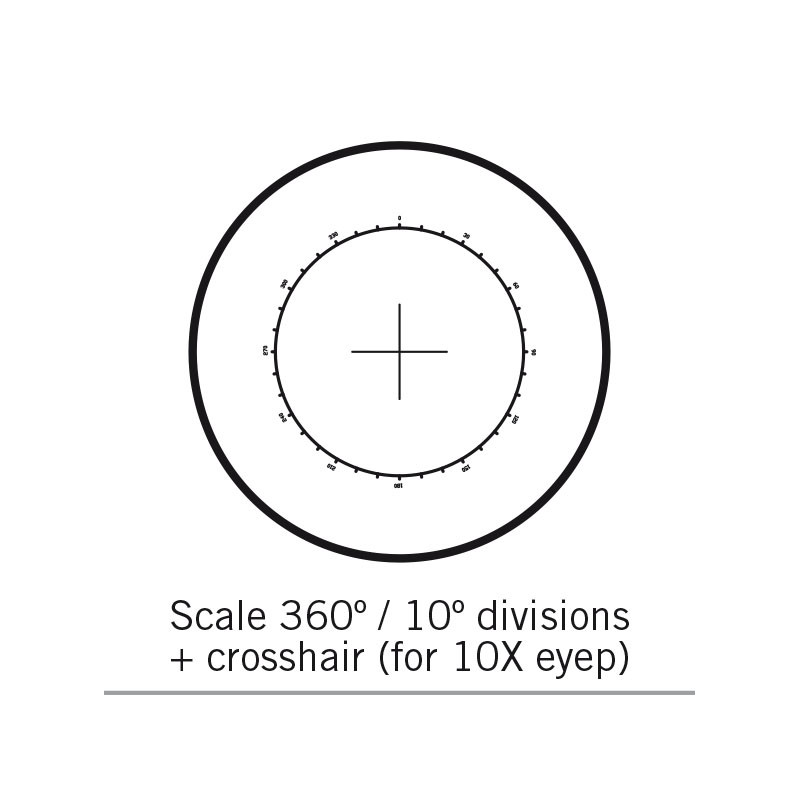 Motic Mikrometerstrichplatte Strichplatte 360°/10°, nur f.10X, Ø 25mm (SMZ-161)