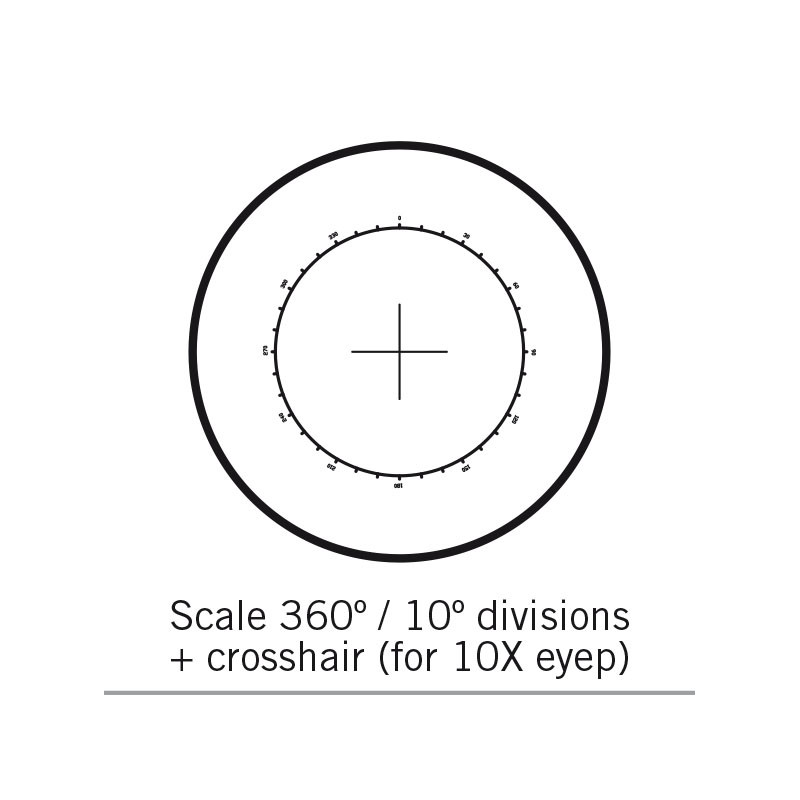 Motic Réticule rapporteur 360°/10°, seulement pour 10x, Ø 25 mm (SMZ-161)