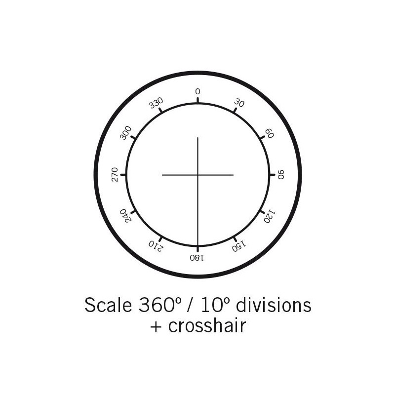 Motic Réticule rapporteur de 360°, gradation 30° et avec croix, (Ø25 mm)