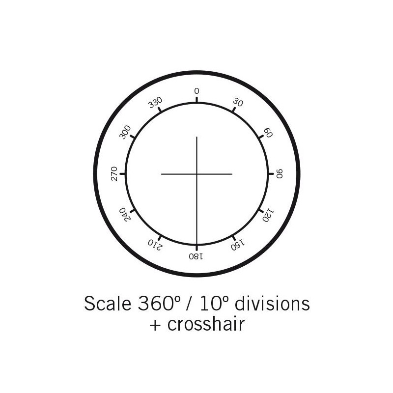 Motic Réticule rapporteur de 360°, gradation 30° et avec croix, (Ø25 mm)