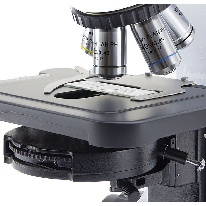 Microscope Optika B-510ASB, asbestosis, trino, 40x phase, 40x-1000x, W-PLAN IOS, W&B 12.5x, EU