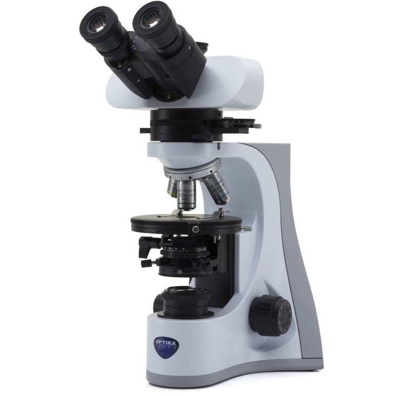 Microscope Optika B-510POL, polarisation, transmitted, trino, IOS W-PLAN POL, 40x-400x, EU