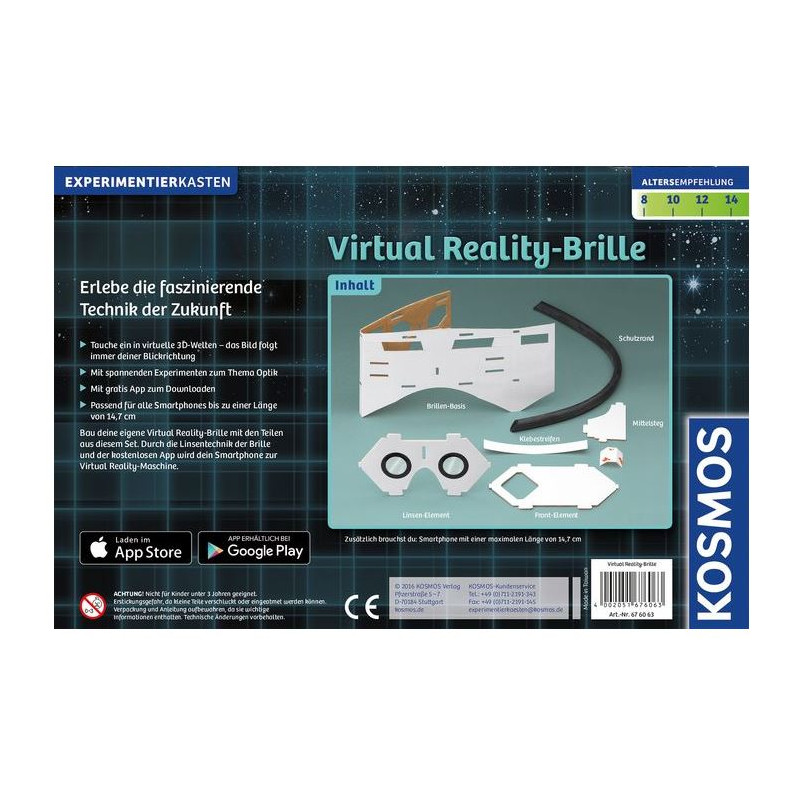 Kosmos Verlag Boîte d'expérimentation, éditions Kosmos - Lunettes de réalité virtuelle