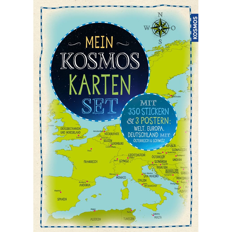 Kosmos Verlag Carte pour enfants, Editions Kosmos - Jeu de 3 cartes  poster avec sticker