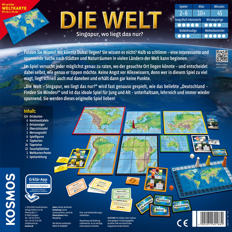 Kosmos Verlag Spiel Die Welt - Singapur, wo liegt das nur?