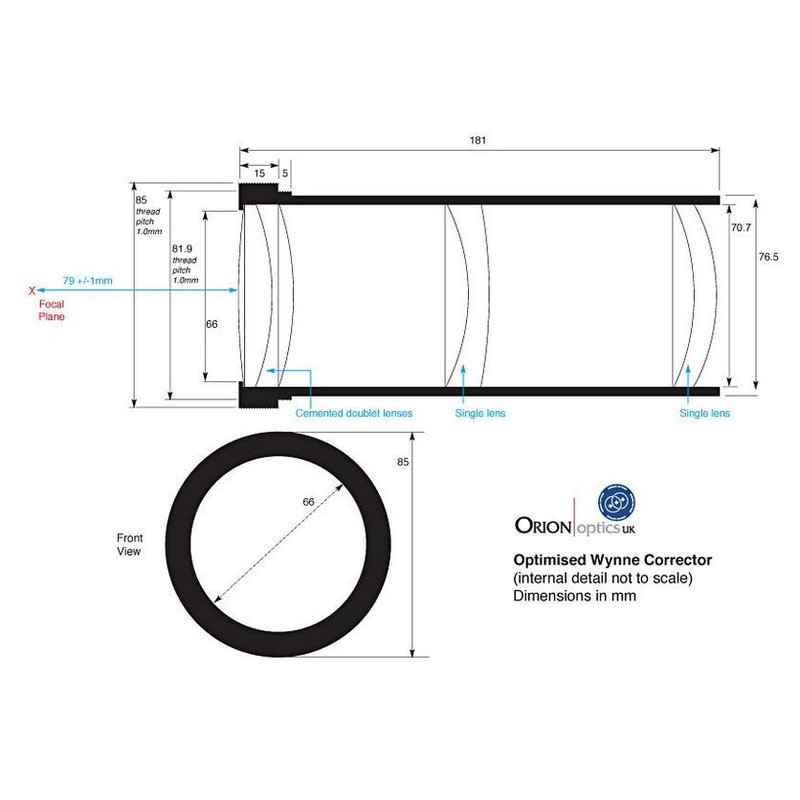 Orion Optics UK Teleskop N 400/1520 AG16 Carbon Astrograph OTA