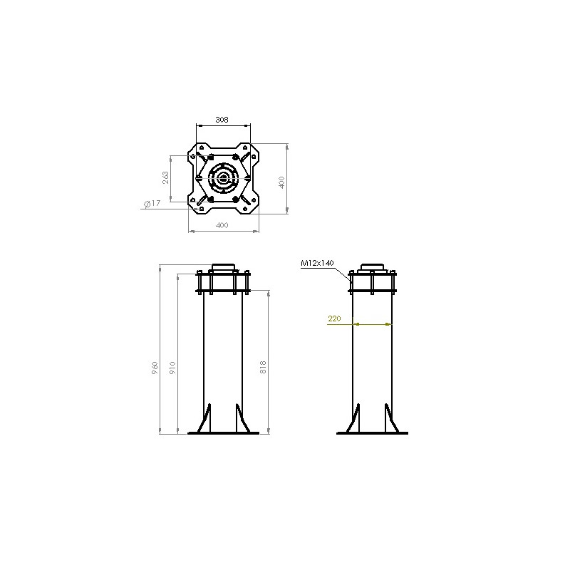 ASToptics HD Säule 219mm für EQ6/AZEQ6 - schwarz