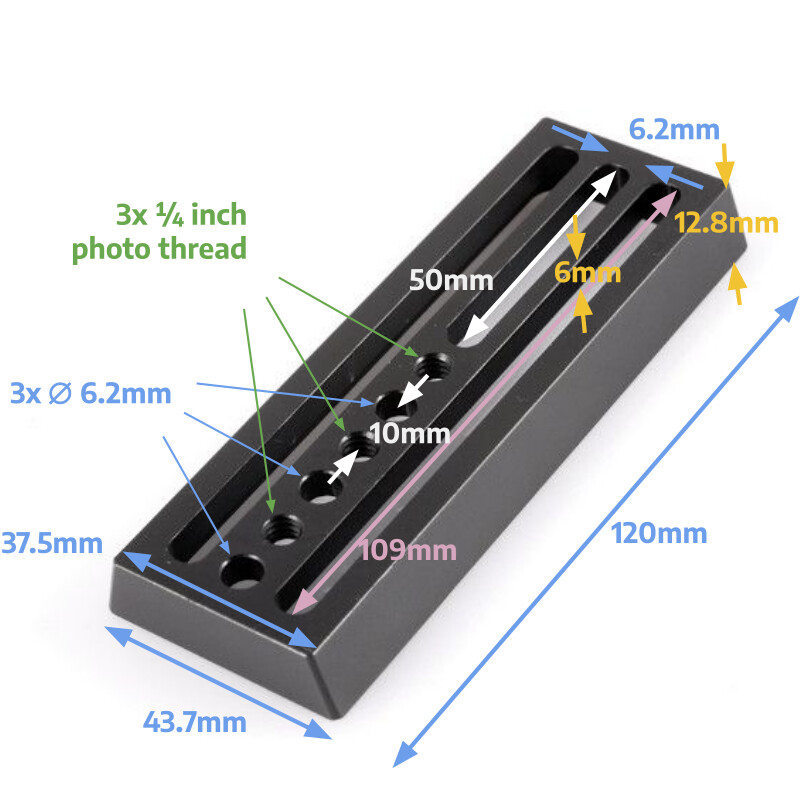 ASToptics Universale Vixen-Style Prismenschiene 120mm