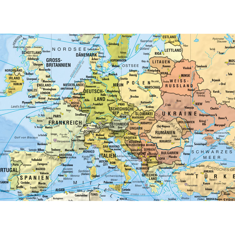 Mappemonde Bacher Verlag Carte du monde des voyages Places of my Life petite incl. Neoballs
