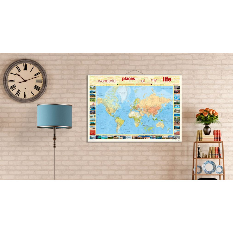 Mappemonde Bacher Verlag Carte du monde de voyage Places of my Life moyen incl. Neoballs