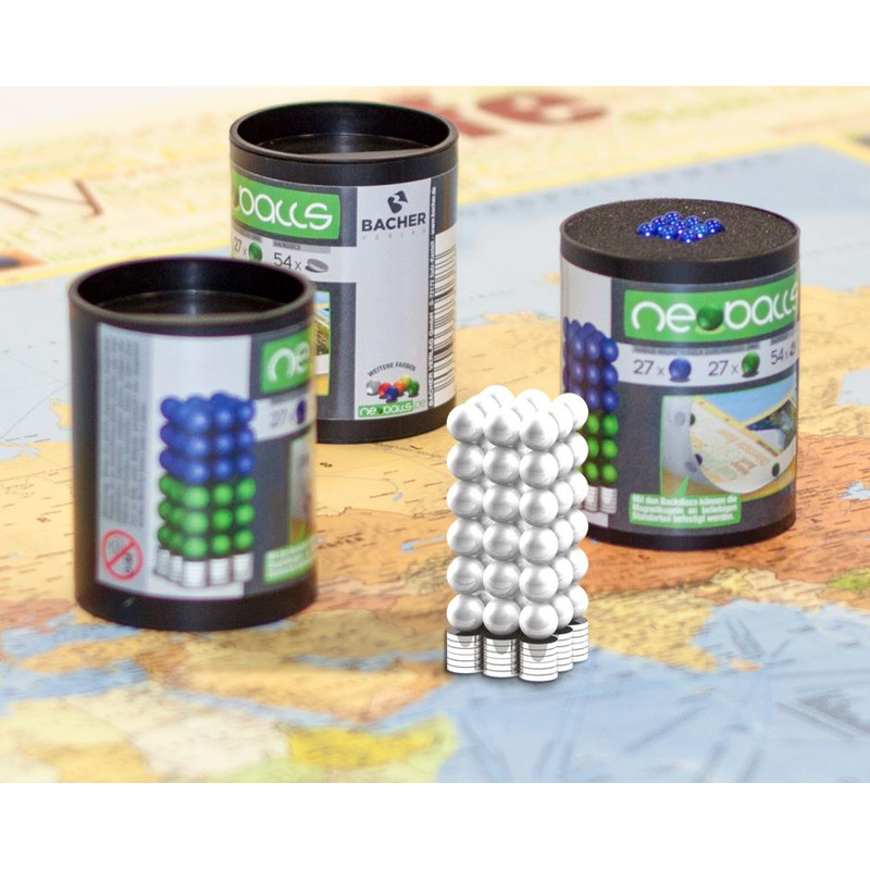 Bacher Verlag Jeu de billes magnétiques Neoballs 54 pièces argenté