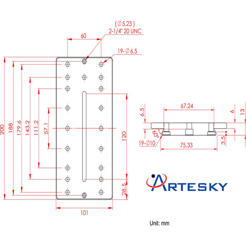 Artesky Montageplatte Losmandy-Style 200mm