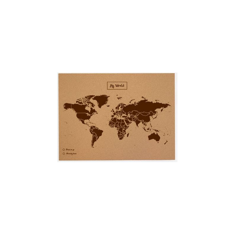 Mappemonde Miss Wood Woody Map Natural Cork L brown