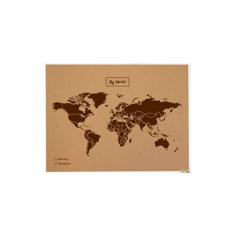 Mappemonde Miss Wood Woody Map Natural Cork XL brown