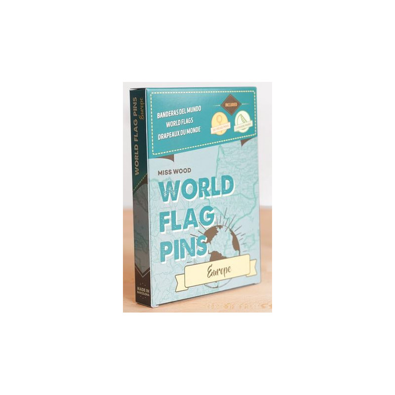 Miss Wood World Flag Pins Markierungsfahnen Europa 25 Stück