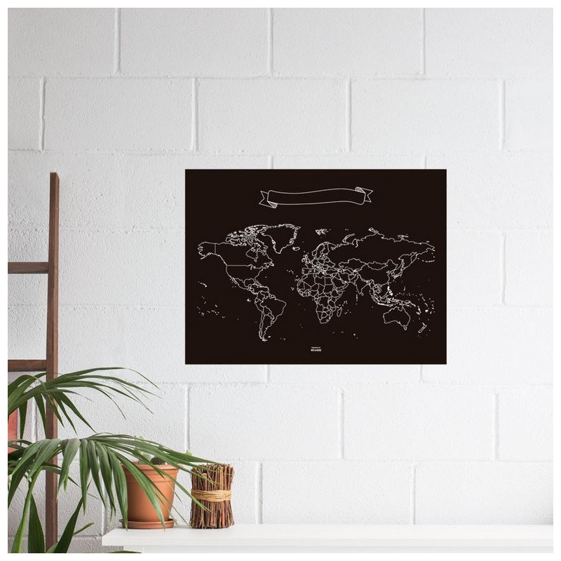 Mappemonde Miss Wood Chalkboard L