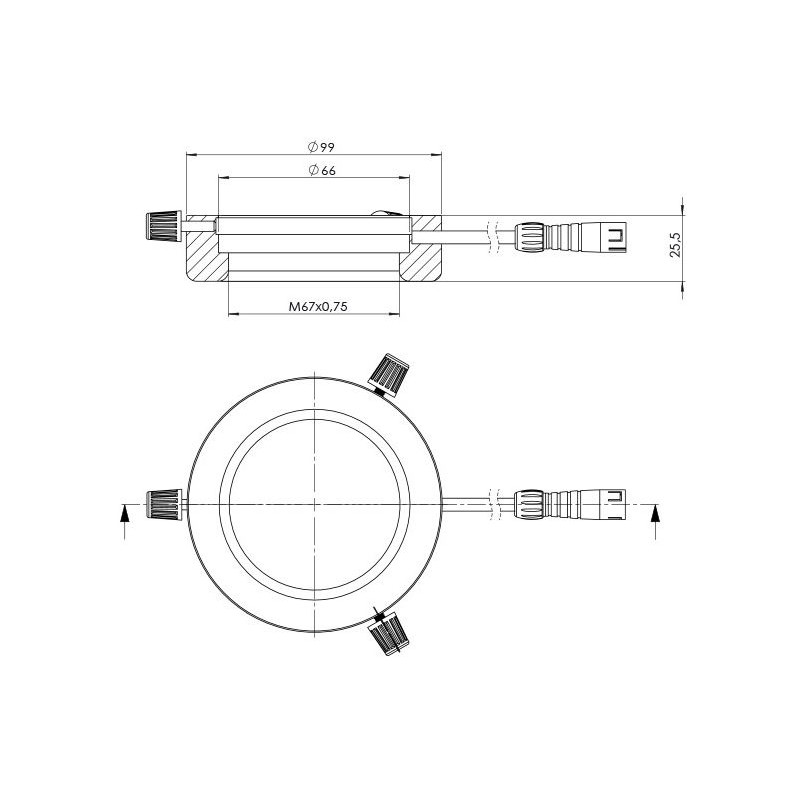 StarLight Opto-Electronics RL4-66-S4 WW, segment.,  warm-weiß (3.500 K), Ø 66mm