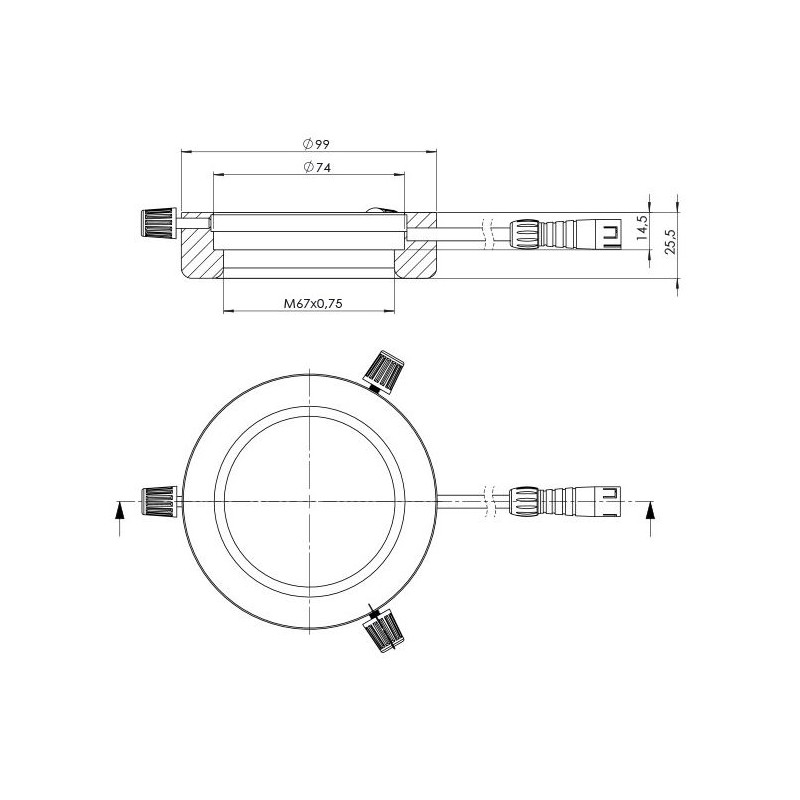 StarLight Opto-Electronics RL4-74 NW, blanc (5.600 K), Ø 74 mm