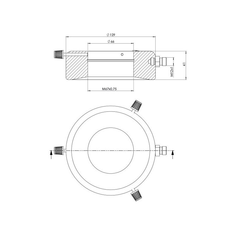 StarLight Opto-Electronics RL12-10s-24V WW, Spot, blanc chaud (3 000 K), Bouchon M12 (4 pôles), Ø 66 mm