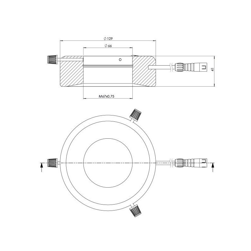 StarLight Opto-Electronics RL12-10s-S4 R, Spot, segment.,  rot (625 nm), Ø 66mm